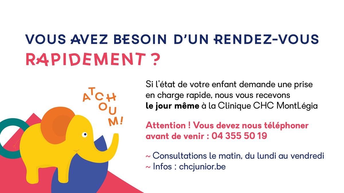 Nouveau numéro de téléphone pour la consultation semi-urgente de pédiatrie