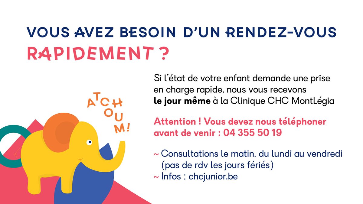 Nouveau numéro de téléphone pour la consultation semi-urgente de pédiatrie